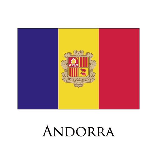 Andorra flag logo iron on paper